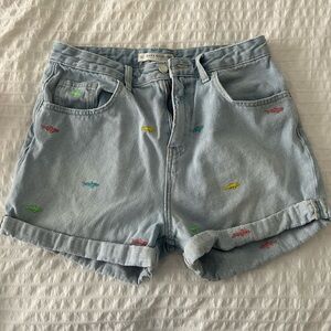 Zara denim print shorts
